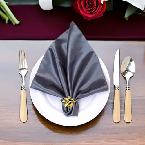 FCDECOR Gold Leaf Napkin Rings Set of 50 - Elegant Table Decor for Holidays