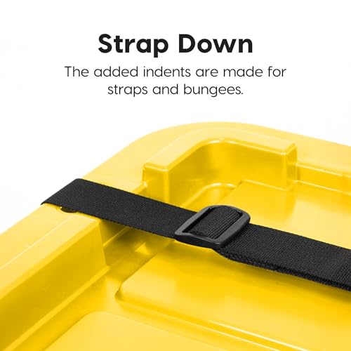 IRIS USA 4-Pack 12 Gal Heavy Duty Lockable Storage Totes Black/Yellow