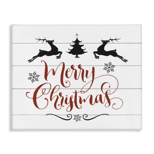 Merry Christmas Reindeer Canvas Wall Art 24 x 30 in - Stupell Industries, Multi-Color
