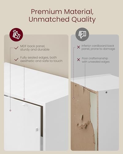 8-Cube Bookshelf Storage Organizer - Cloud White, 25.8 x 9.5 x 51 Inches