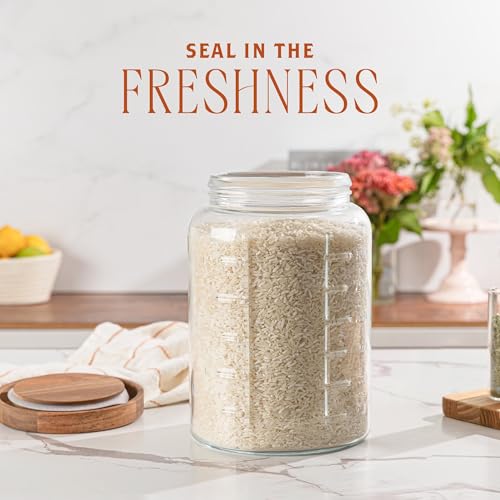 Extra Large 1 Gallon Mason Jar with Airtight Wooden Lid Pack of 1