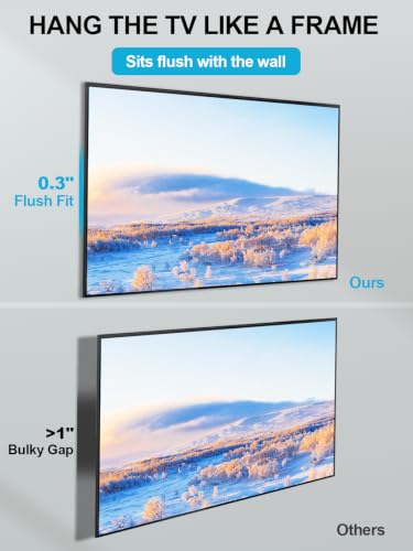 Ultra Slim TV Wall Mount 14-80 Inch - Low Profile, Micro Gap 0.3" - Supports 100lbs - Variation of 14-80 Inch