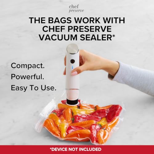 Chef Preserve Reusable Vacuum Sealer Bags - 30 XL (12x20 in) BPA-Free Food Storage