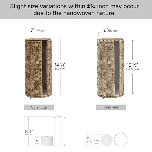StorageWorks Seagrass Free Standing Toilet Paper Holder Stand for