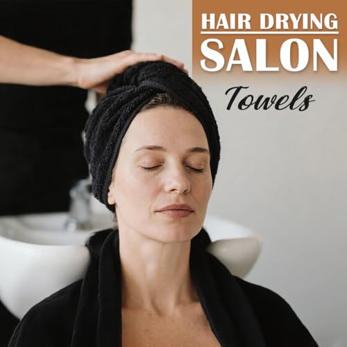 Orighty 48-Pack Salon Microfiber Towels 16x29 Inches Black for Hair & Spa Use