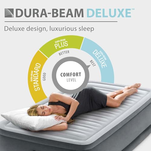 Twin Size Air Mattress with Built-In Pump – Dura-Beam Deluxe 13" Comfort