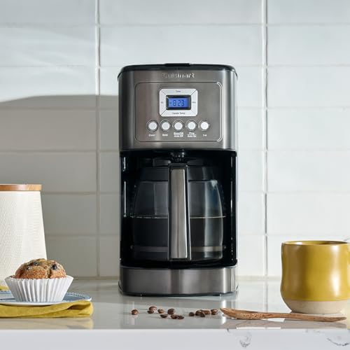 14-Cup Programmable Coffee Maker with Glass Carafe, Brew Strength Control, Black Stainless