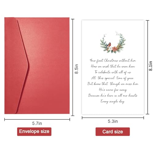 Gevinna Christmas Sympathy Card Without Him - First Christmas After Loss