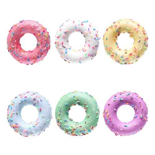 6 Pack Christmas Donut Ornaments Christmas Tree Hanging Ornaments Macaron Donut Dessert Ornament Set for Xmas Tree New Year Pendant Home Holiday Party Decor