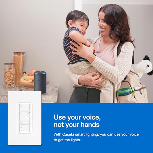 Lutron Caseta 3-Way Smart Dimmer Kit White - Wireless Remote & Bracket Included