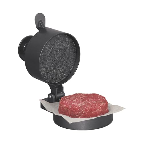 Spring Ejector Burger Press - 4 1/2 Inch Diameter Patty Maker, Adjustable Thickness, Single