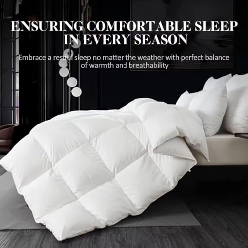 WhatsBedding King Size Feather Down Fiber Comforter White 106x90" Duvet Insert