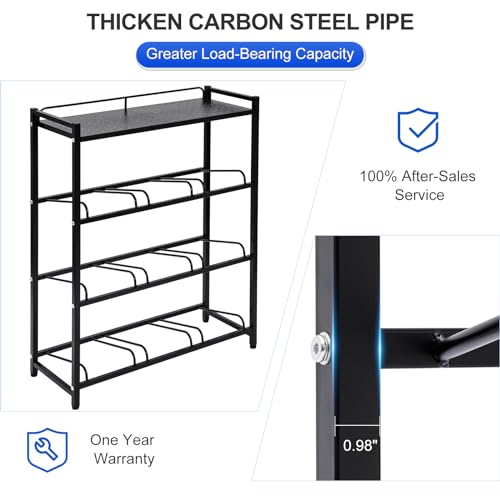 Black 9-Slot 5 Gallon Water Bottle Holder with Top Shelf - Heavy Duty Rack
