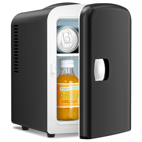 Antarctic Star 4L Compact Portable Mini Fridge Black for Cosmetics & Drinks