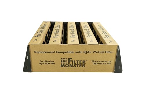 Filter-Monster Replacement Air Filter for IQAir V5-Cell Gas & Odor - Compatible with HealthPro Series (Variation: Compatible V5 Cell Replacement)