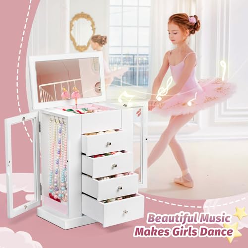 Emfogo Jewelry Box for Girls, Musical with Spinning Dancer Gifts