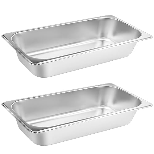 Hotel Food-Grade Stainless Steel Pan Set 2 Pack 1/1 Size 4-Inch Deep Variation of THIS listing
