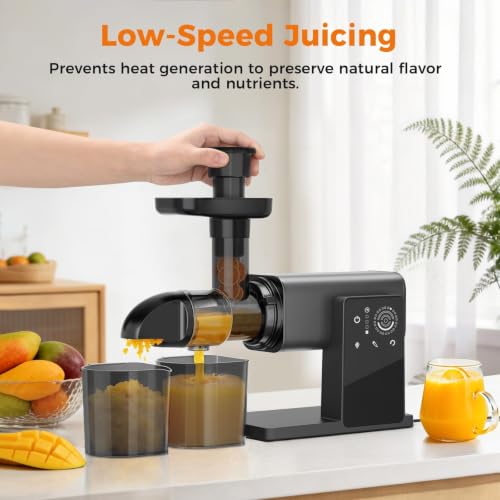 PSIIDAN Cold Press Juicer Machine with Smart Touch Screen - Leafy Greens & Vegetable Extractor, BPA-Free