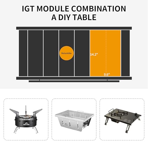 Naturehike Standard Folding IGT Camping Table - Ultralight Aluminum Outdoor Picnic & Camp Kitchen System