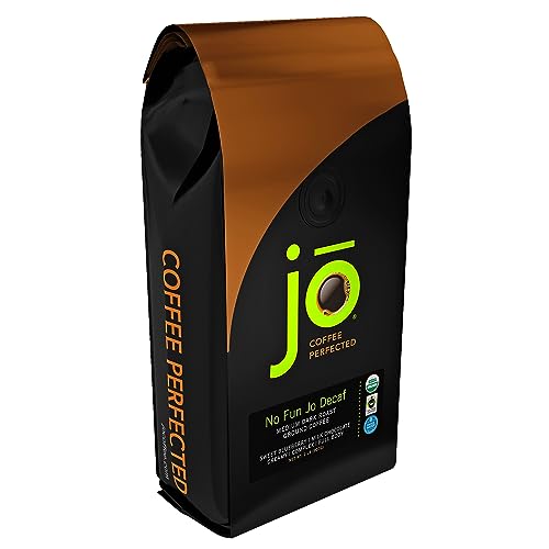 Organic Decaf Coffee Ground - Medium-Dark Roast 2 lb with Variation No Fun Jo Decaf / 32 Ounce Pack