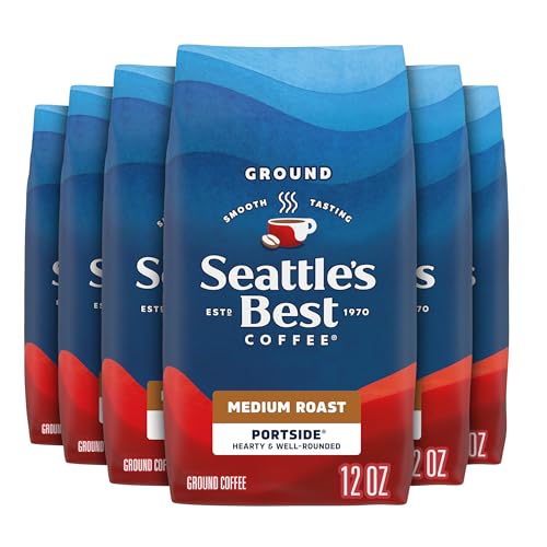 Portside Blend Ground Coffee - Pack of 6, 12oz Bags | Smooth-Roasted Coffee
