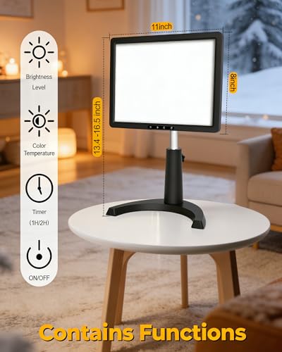 MirthSip Black 12000 Lux Full Spectrum UV-Free Light Therapy Lamp - Desk Light