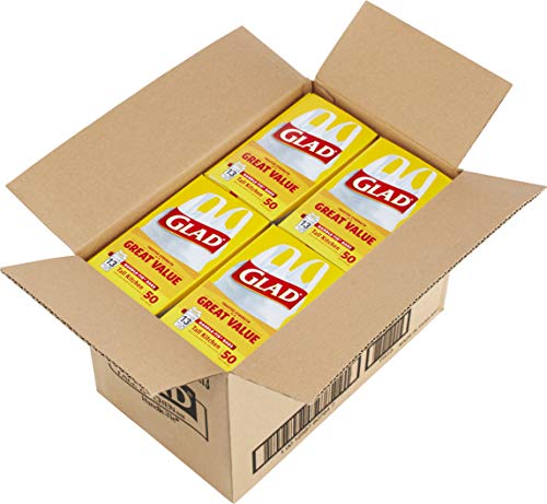 Glad White Handle-Tie Kitchen Trash Bags 13 Gallon - 50 Count (4 Pack)