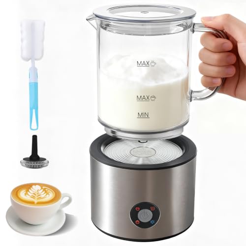 Detachable Milk Frother, 4 in 1 Frother and Steamer, Dishwasher Safe,