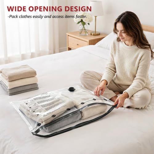 Travel Vacuum Bags Set with Cordless Pump - Clear / 36 Pieces