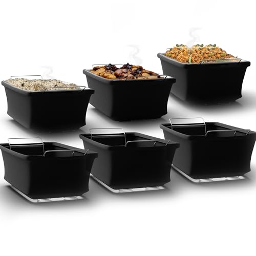 Caterpax Black Chafing Dish Wind Guard Pack of 6 - Slip-On, Machine Washable Buffet Cover