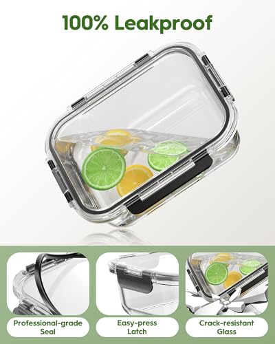 Canfanni 40-Piece Glass Food Storage Container Set with Airtight Lids