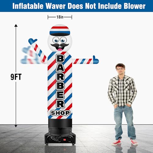 Barber Shop 9FT Inflatable Waver - 18'' Diameter Wacky Wavy Dancing Guy for Outdoor Advertising (Blower Not Included)