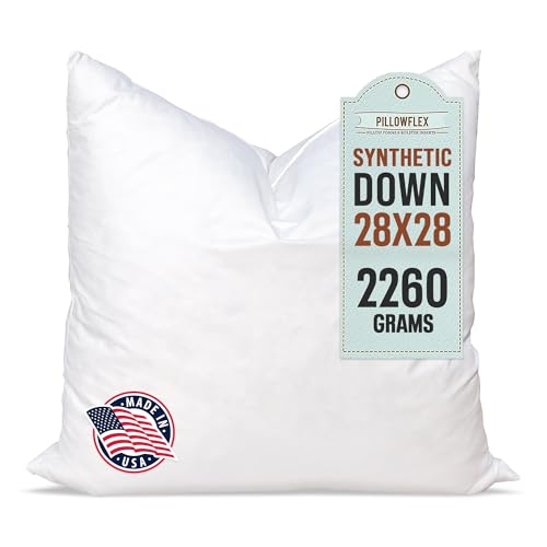 28x28 Inch Synthetic Down Pillow Insert - Plush Karate Chop Cushion
