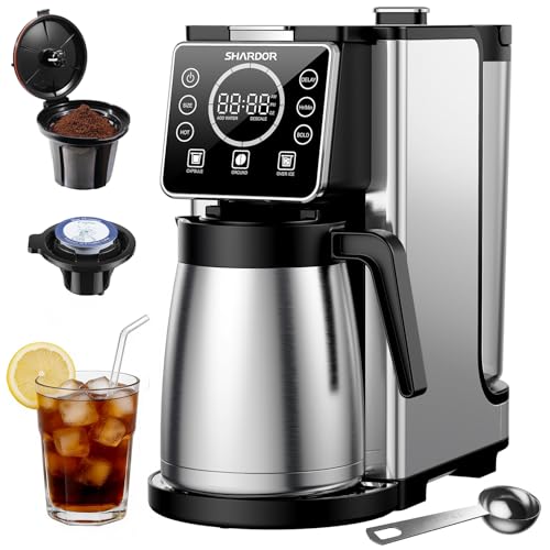 Single Serve & Carafe Coffee Maker with Thermal Carafe, Programmable & Dual Brew