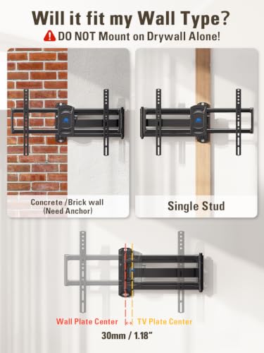 Heavy Duty Corner TV Wall Mount with Long Swivel Arm for 37-75 Inch Screens