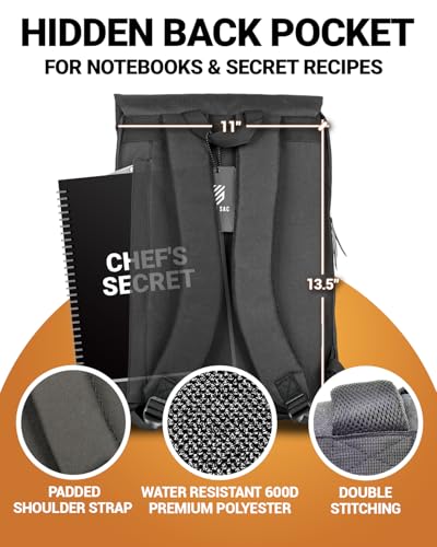 Chef Sac Night Black Professional Knife Bag Backpack with 30+ Pockets