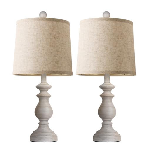 PARTPHONER Traditional Table Lamp Set of 2, Rustic Farmhouse Lamps