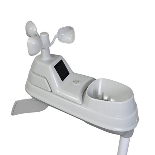 Wireless 5-in-1 Weather Sensor with Rain Gauge, Wind Speed & Direction - Solar Panel Variant