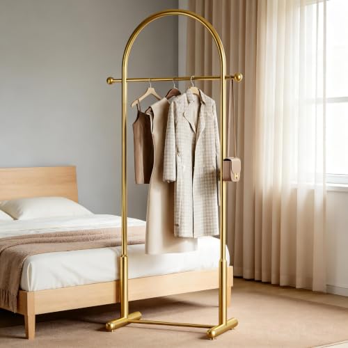 Gold Arch Clothing Rack - Freestanding Metal Garment Rack for Home & Store