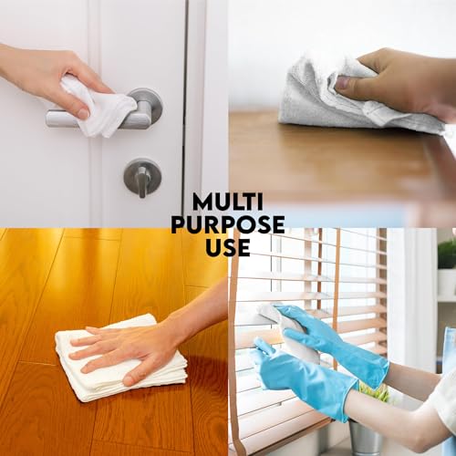 White Cotton Terry Cleaning Cloths Pack of 250 - 12x12 Inches, Multipurpose Towels