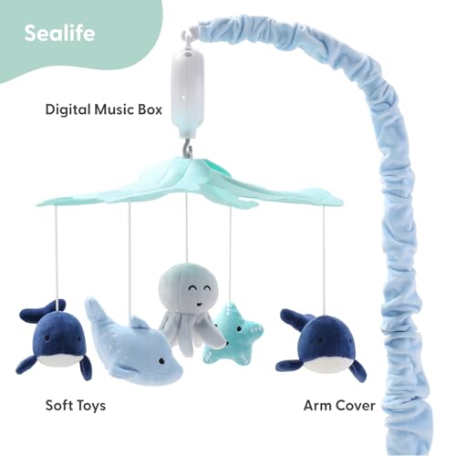 Nautical Baby Crib Mobile with 12 Lullabies - Ocean Nursery Decor for Boys & Girls