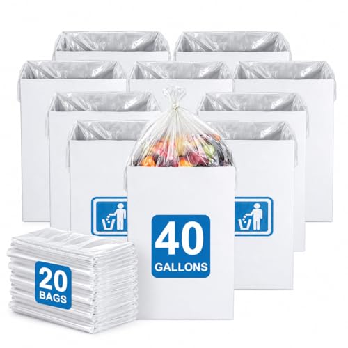 40 Gallon Cardboard Trash Cans for Events Pack of 10 with Liners - Portable & Reusable