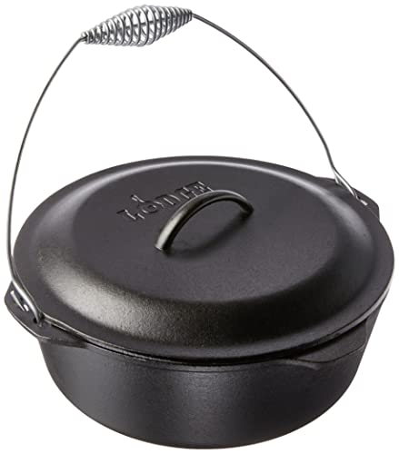 Pre-Seasoned Cast Iron Dutch Oven 9 Quart with Bail Handle - Outdoor & Kitchen Cooking