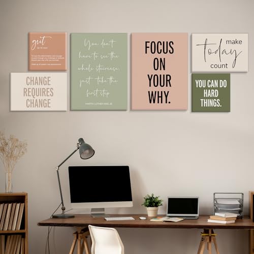 Office Variation of Motivational Wall Decor Set of 6 - Boho Inspirational Prints