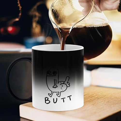 Funny Heat Changing Coffee Mug - Gag Gift for Adults, Men & Women, 11oz