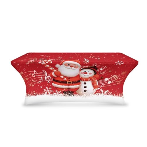 Cute Santa Claus Snowman 6FT Tablecloth for 6ft Rectangular Tables – Uorisanigo