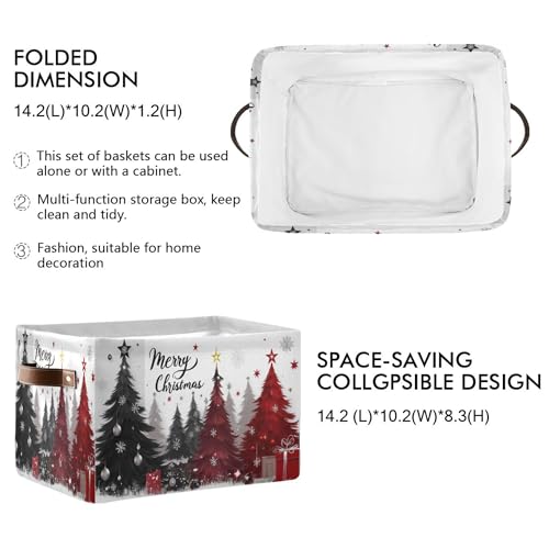 Wamika 1 Pack Christmas Tree Storage Basket with Waterproof Liner & Handles, 14.2 Inches, Collapsible Xmas Organizer