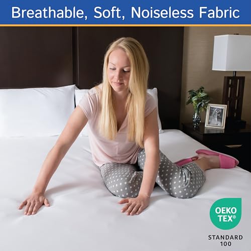 Four Seasons Essentials Full Size Waterproof Mattress Protector Zippered Encasement Hypoallergenic White