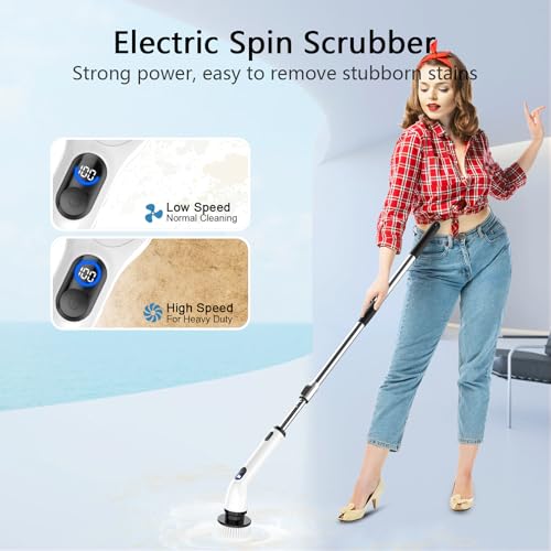 TUYU Electric Spin Scrubber Black – Cordless Bathroom & Home Cleaning Brush