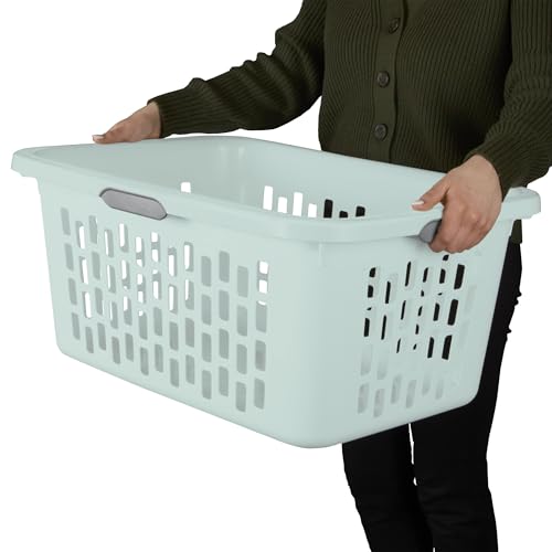 2.0 Bushel Rectangular Laundry Basket - Mint, 6-Pack, Plastic Clothes Hamper